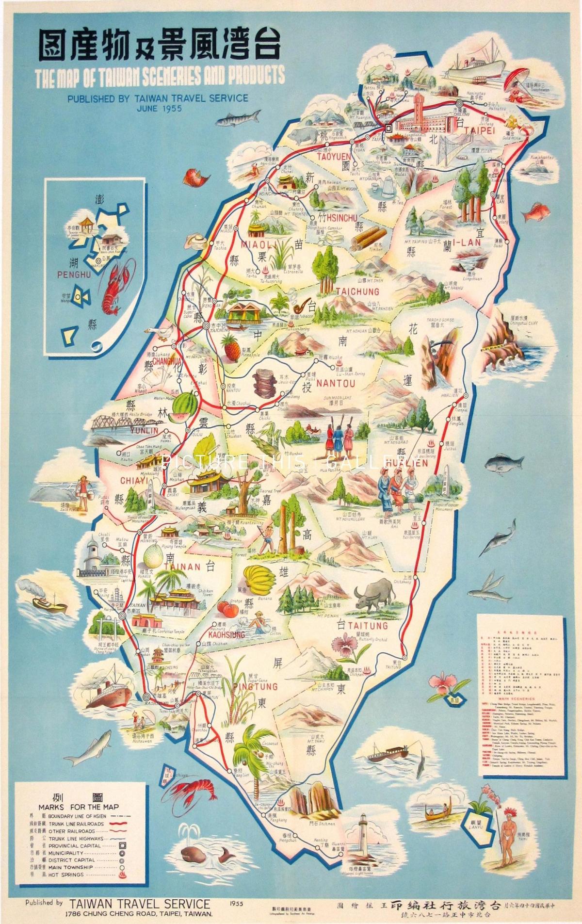 Taiwan tourist attractions map